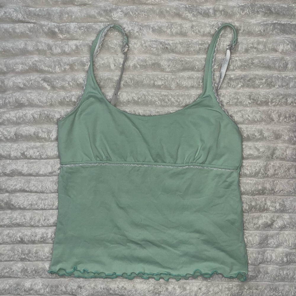 Sage lace crop top